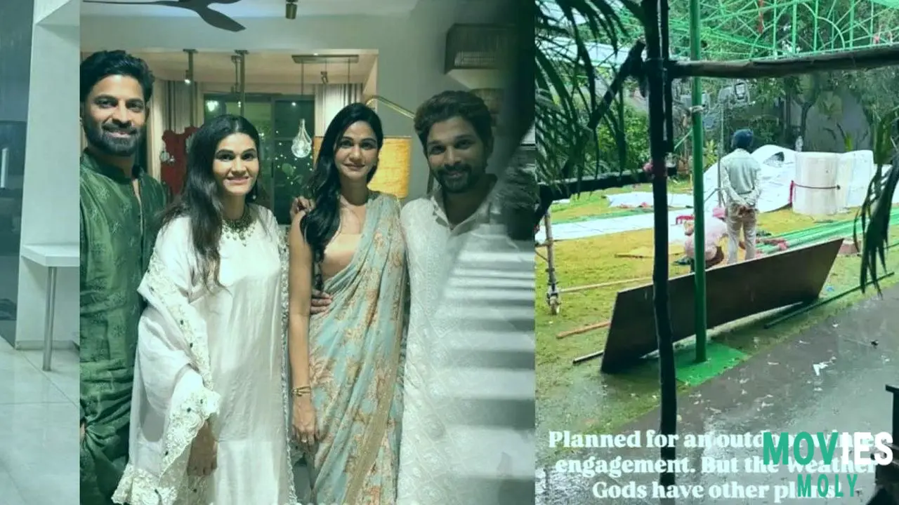 Cyclone Montha Shifts Allu Sirish & Nayanika's Dream Engagement Indoors! image 7