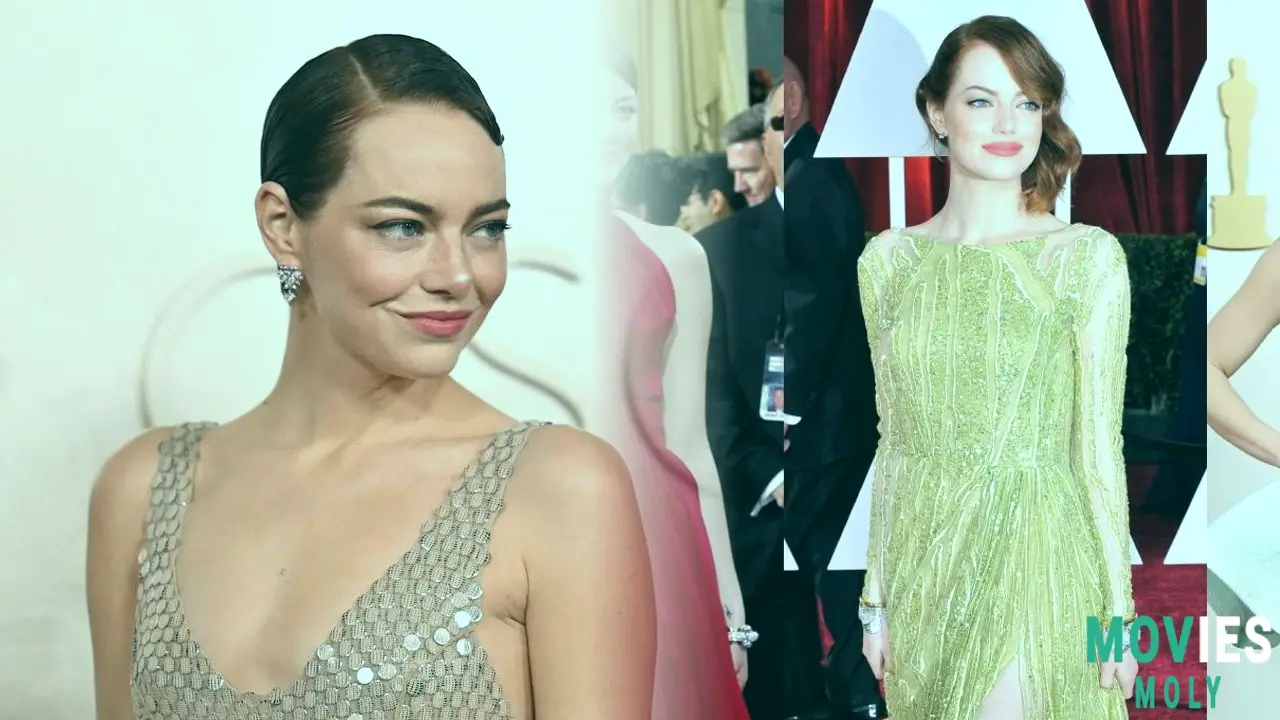 Emma Stone Steals the Show at the 2025 Oscars: Champagne Dress Pixie Cut & Red Carpet Magic - MoviesMoly image 7