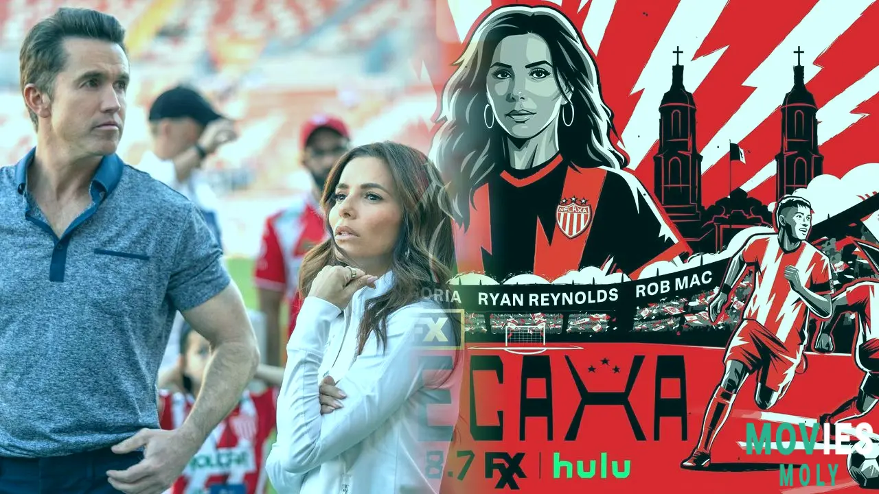 In the docuseries "Necaxa," Eva Longoria, Ryan Reynolds, and Rob Mac talk about Mexican football. Main Image