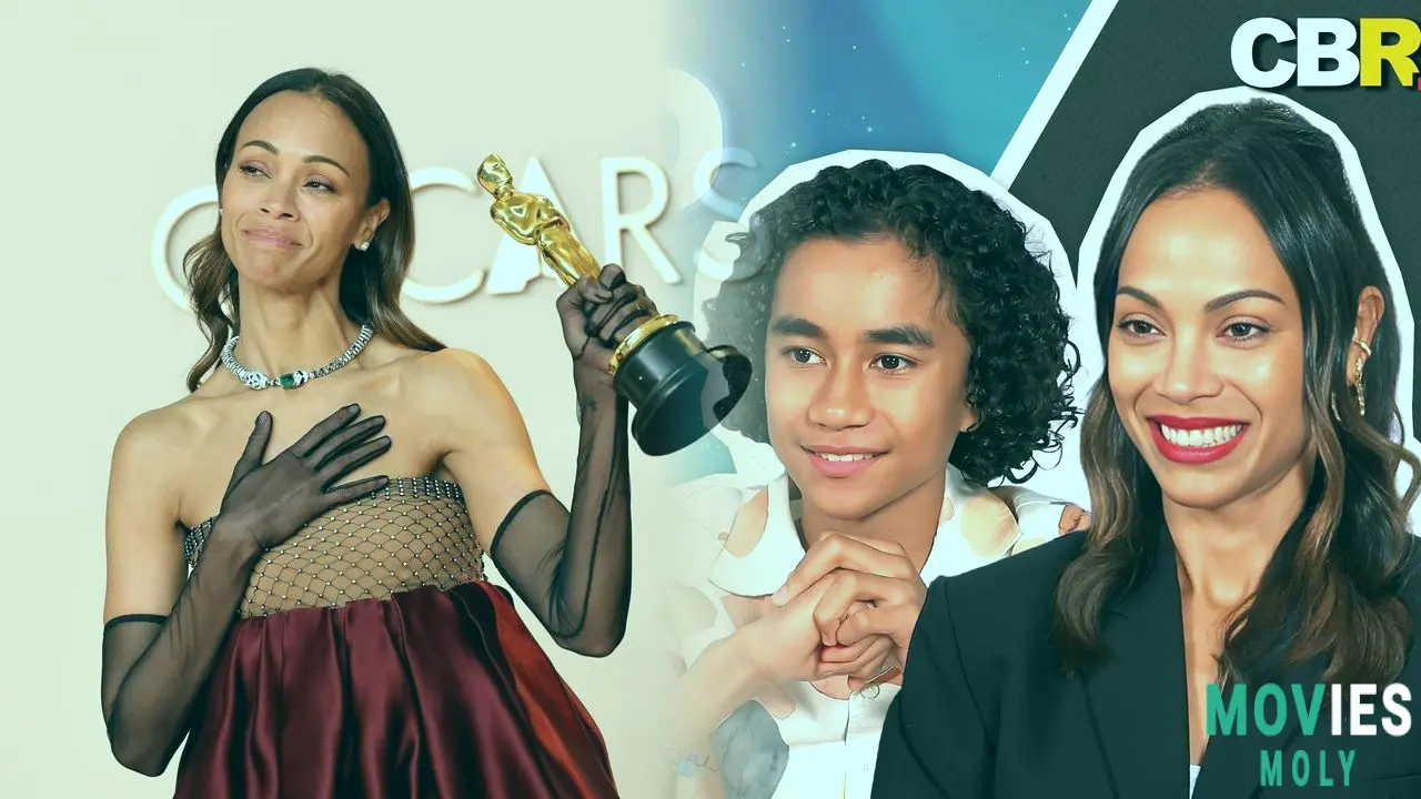 Zoe Saldana's Oscar has its own set of pronouns, and her new animated film helps with family "cool points" Main Image