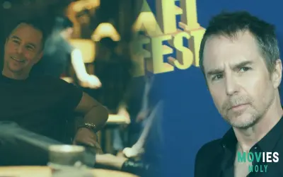 Sam Rockwell discusses his viral White Lotus monologue, acting style, and surprising career moments.